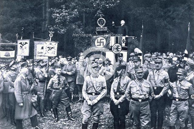Nazis listening to an address by Bruno Doehring, Bad Harzburg, Germany, 11th October 1931. Artist: Unknown