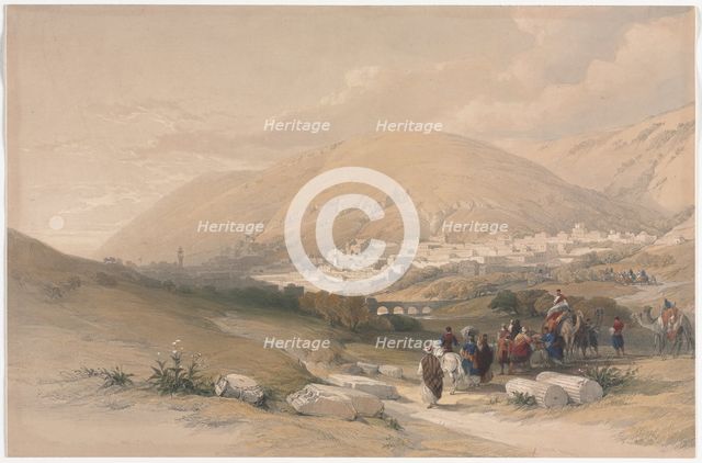 Nablus Ancient Shechem, 1839. Creator: David Roberts (British, 1796-1864).