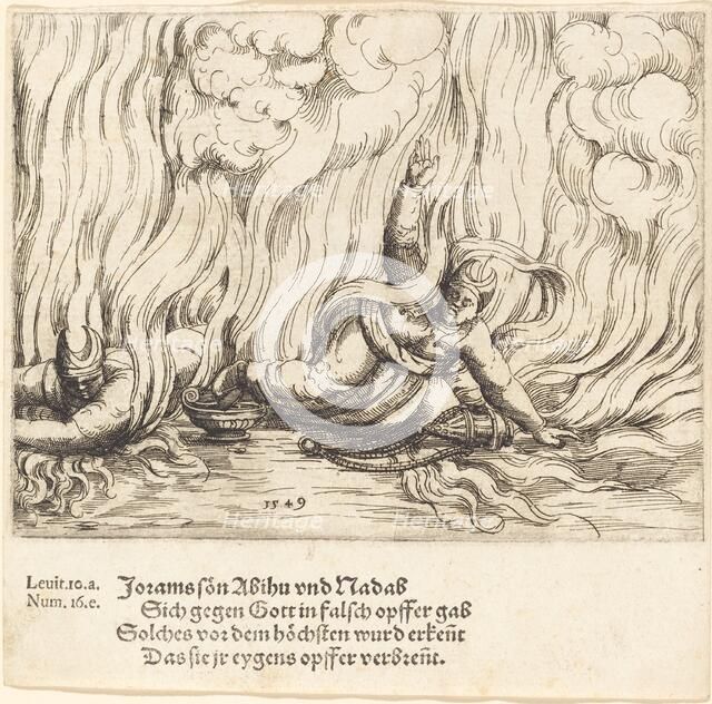 Nadab and Abihu, 1549. Creator: Augustin Hirschvogel.