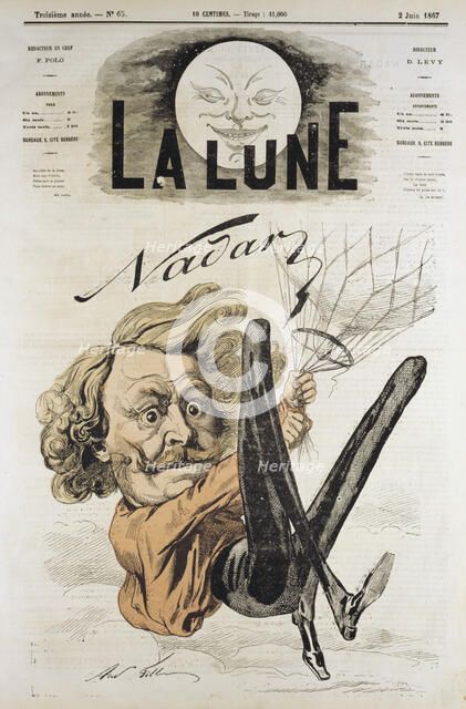 Nadar, French journalist, artist and photographer, 1867. Artist: Andre Gill