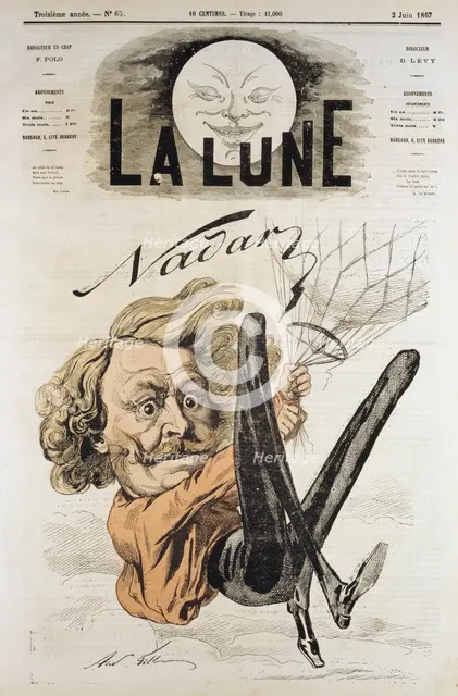 Nadar, French journalist, artist and photographer, 1867. Creator: Andre Gill.