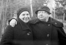 Nadezhda Krupskaya, Lenin's wife, with a friend, 1936. Artist: Anon