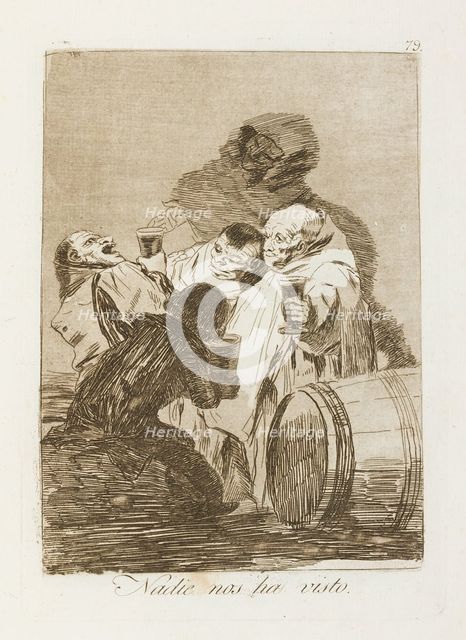 Nadie nos ha visto.; Los Caprichos, pl.79, 1799. Creator: Francisco Goya.