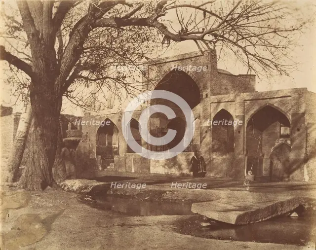 [Nadir Shah's Golden Gate and Minaret. Otherwise known as the Golden Iwan of Ali Shir..., 1840s-60s. Creator: Possibly by Luigi Pesce.