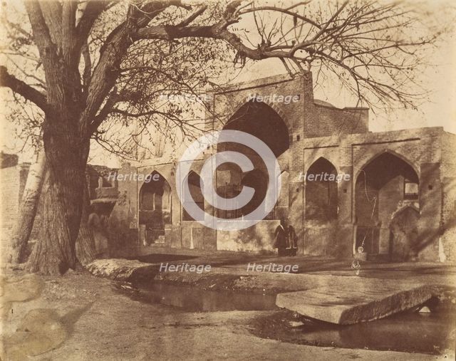 [Nadir Shah's Golden Gate and Minaret. Otherwise known as the Golden Iwan of Ali Shir..., 1840s-60s. Creator: Possibly by Luigi Pesce.