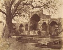 [Nadir Shah's Golden Gate and Minaret. Otherwise known as the Golden Iwan of Ali Shir..., 1840s-60s. Creator: Possibly by Luigi Pesce