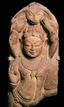 Naga, a snake divinity with heads of a five-headed serpent, 1oth century