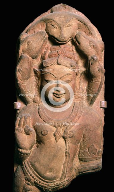 Naga, a snake divinity with heads of a five-headed serpent, 1oth century. Artist: Unknown