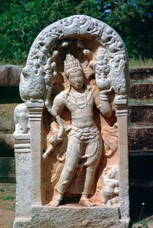 Naga King on a guard stone, 8th century