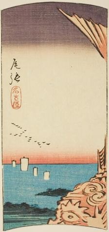 Nagoya in Owari Province, section of sheet no. 4 from the series "Cutout Pictures of the..., 1852. Creator: Ando Hiroshige