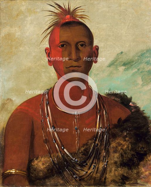 Náh-se-ús-kuk, Whirling Thunder, Eldest Son of Black Hawk, 1832. Creator: George Catlin.