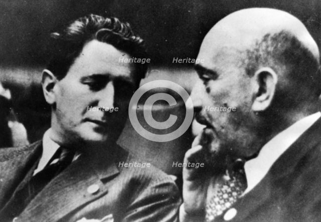 Nahum Goldmann (1894-1982), and Chaim Weizmann (1874-1952), Zionist and World Jewish Leaders. Creator: Unknown.