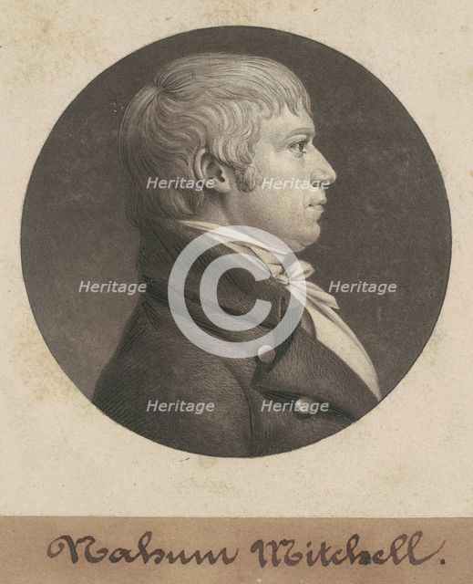 Nahum Mitchell, 1803-1804. Creator: Charles Balthazar Julien Févret de Saint-Mémin.