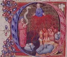 Nahum predicting the destruction of Nineveh, c1405-c1415. Creator: Unknown