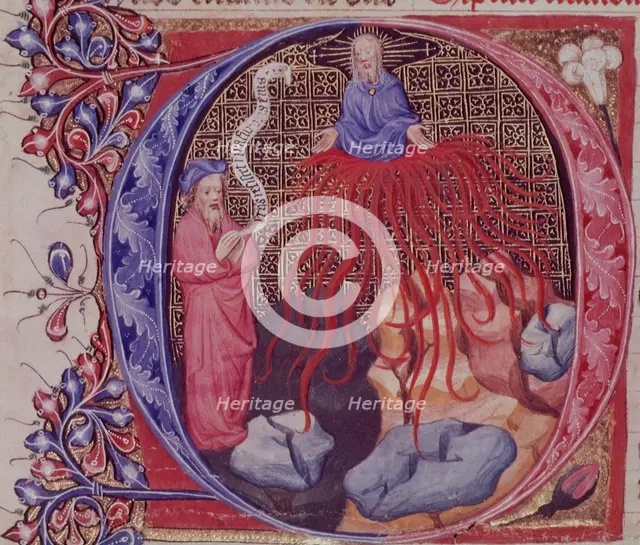Nahum predicting the destruction of Nineveh, c1405-c1415. Creator: Unknown.