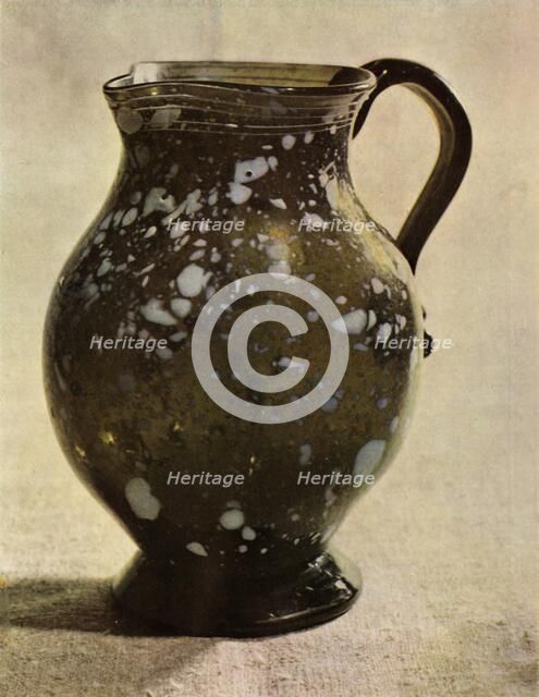 Nailsea jug, late 18th-early 19th century, (1946).  Creator: Unknown.
