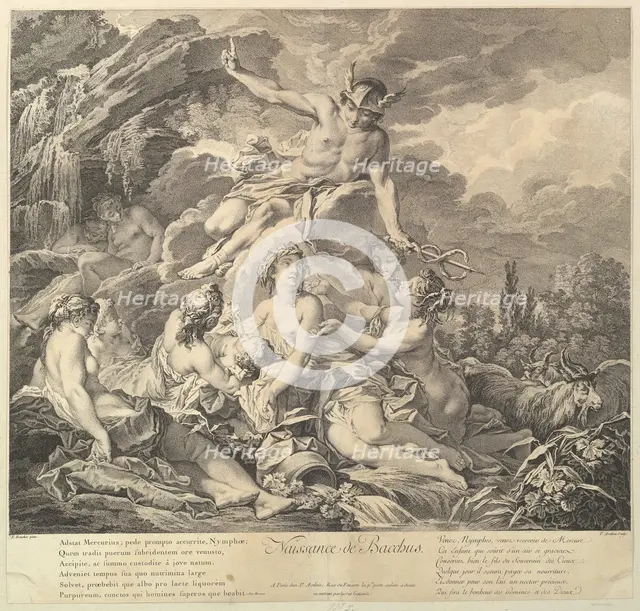 Naissance de Bacchus (Birth of Bacchus), 18th century. Creator: Pierre Alexandre Aveline.