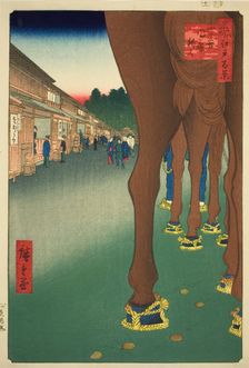 Naito Shinjuku at Yotsuya (Yotsuya Naito Shinjuku), from the series One Hundred Famous..., 1857. Creator: Ando Hiroshige