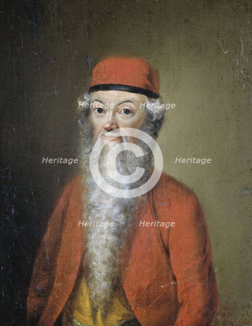 Naive or caricatured portrait of Jean-Etienne Liotard at the age of about 54, c.1752-c.1800.  Creator: Anon.