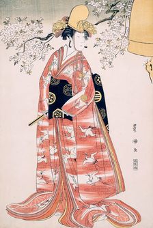 Nakamura Noshio as Hanako in Musume Dojoji, 1796. Creator: Utagawa Toyokuni I
