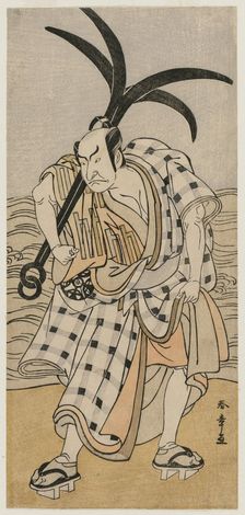 Nakamura Nakazo I as a Townsman Holding an Anchor, c. 1780. Creator: Katsukawa Shunsho (Japanese, 1726-1792)