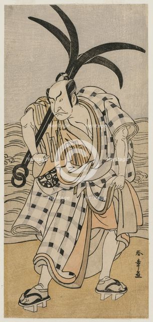 Nakamura Nakazo I as a Townsman Holding an Anchor, c. 1780. Creator: Katsukawa Shunsho (Japanese, 1726-1792).