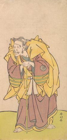Nakamura Tomijuro as an Old Man with a Scanty Beard, ca. 1780. Creator: Katsukawa Shunko