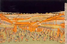 Nakano-cho Street in the Shin Yoshiwara Entertainment Quarter, c1770. Creator: Utagawa Toyoharu