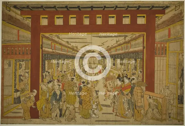 Nakanocho in the Yoshiwara, n.d. Creator: Okumura Masanobu.