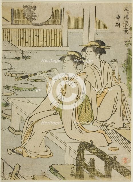 Nakasu, from the series "Ten Scenes of Enjoying the Cool in the Three Cities...", c. 1785/86. Creator: Torii Kiyonaga.