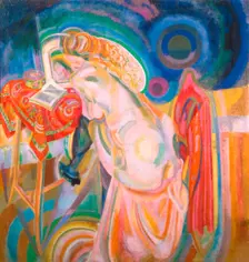 Naked Woman Reading, 1915-1916. Creator: Delaunay, Robert (1885-1941)