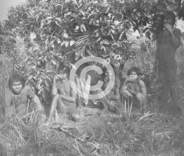 'Nambikwara Indians of the State of Matto Grosso, pacified by Colonel Rondon, but not yet fully dr Artist: Unknown.