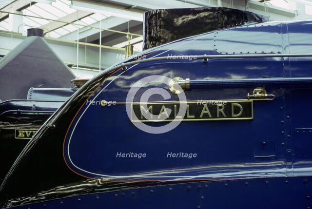 Nameplate of 'Mallard', British steam locomotive, National Railway Museum, York, North Yorkshire. Artist: Tony Evans