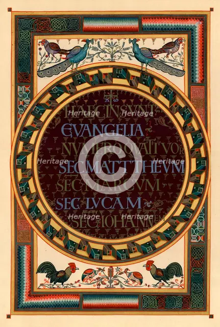Names of the four Evangelists, c800 AD. Artist: Unknown