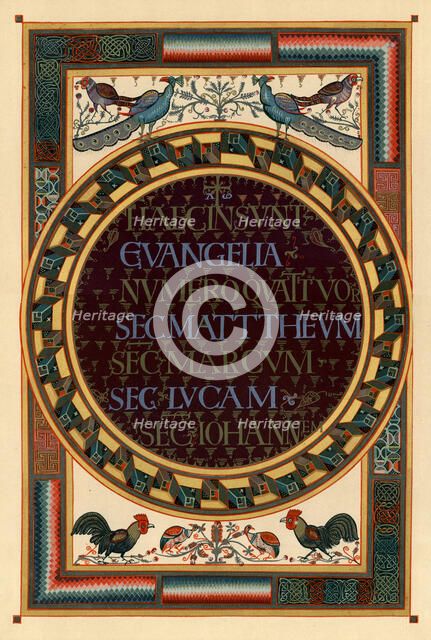 Names of the four Evangelists, c800 AD. Artist: Unknown