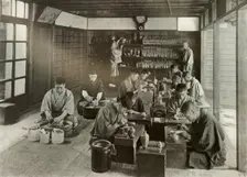 Namikawa's Workroom 1910. Creator: Herbert Ponting