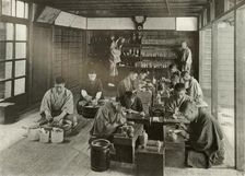 Namikawa's Workroom 1910. Creator: Herbert Ponting