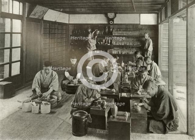 'Namikawa's Workroom', 1910. Creator: Herbert Ponting.