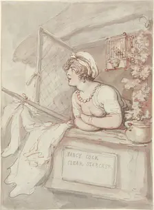 Nancy Cock - Clear Starcher, c. 1815. Creator: Thomas Rowlandson