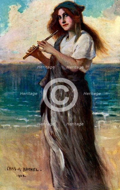 Nancy Price (1880-1970), English actress, as 'Pallas Athene' in Ulysses, 1902.Artist: Charles A Buchel