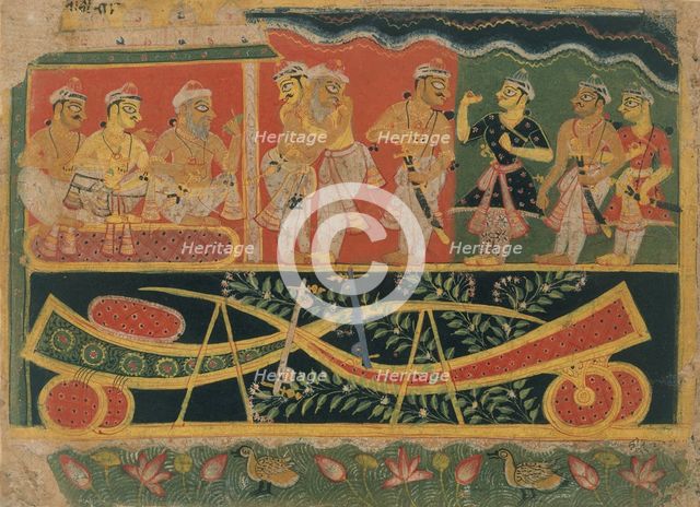 Nanda and Vasudeva: Page from a Dispersed Bhagavata Purana..., ca. 1520-30. Creator: Master of the Dispersed Bhagavata Purana.