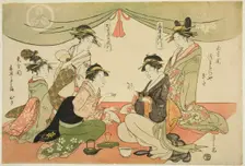 Naniwaya Okita and Takashima Ohisa playing a game of ken, c. 1793/94. Creator: Hosoda Eishi