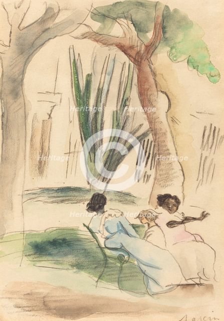 Nannies with a Child, 1917. Creator: Jules Pascin.