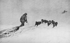 Nansen and Johansen Sledging Through The Drift Snow in 1895 1896, (1928). Artist: H Egidius
