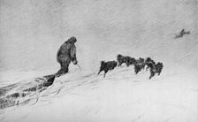 Nansen and Johansen Sledging Through The Drift Snow in 1895 1896, (1928). Artist: H Egidius