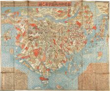 Nansenbushu Bankoku Shoka No Zu (First Japanese Buddhist Map of the World), 1710. Creator: Zuda Rokashi Hotan (1654-1728)