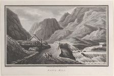 Nantz Mill, from "Remarks on a Tour to North and South Wales, in the year 1797, September 1, 1799. Creator: John Hill