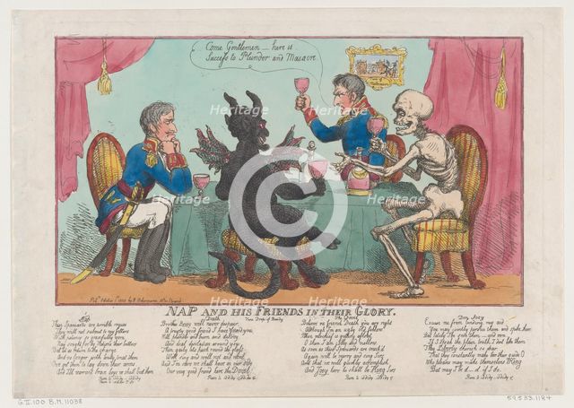 Nap and His Friends in their Glory, October 1, 1808., October 1, 1808. Creator: Thomas Rowlandson.