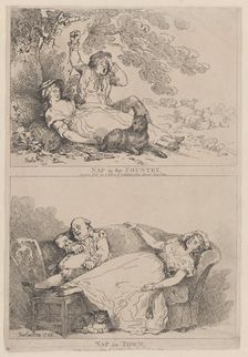 Nap in the Country, Nap in Town, 1785., 1785. Creator: Thomas Rowlandson