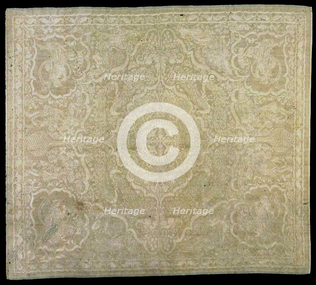Napkin Depicting The Five Senses, London, 1891. Creator: Walter Crane.